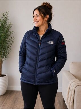 The North Face Women’s large  Navy 800 grams summit series Down Puffer Jacket